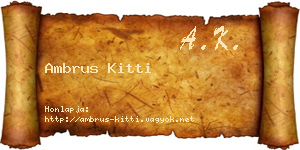Ambrus Kitti névjegykártya