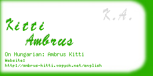 kitti ambrus business card